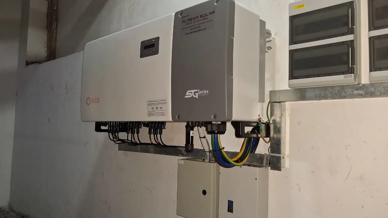 Solis commercial solar inverters installed for a business in Kenya